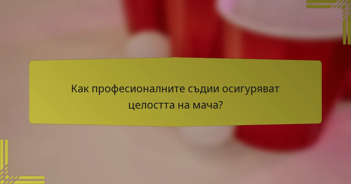 Как професионалните съдии осигуряват целостта на мача?