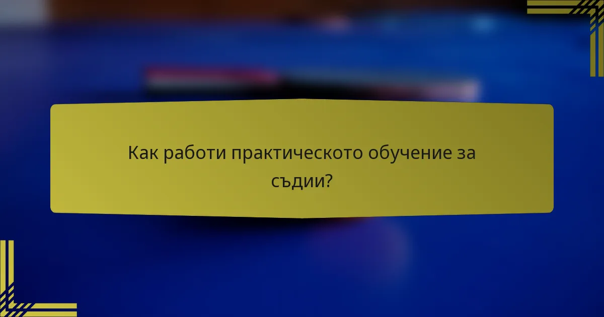 Как работи практическото обучение за съдии?